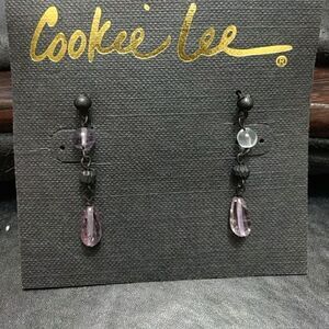 Cookie Lee purple dangling earrings